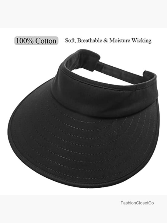 Large Brim Sun Visor Hat UPF50+ UV Protection Cotton Beach Cap main image 6